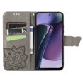 thumbnail image 2 of Wallet Case for Motorola Edge 2025, Butterfly Embossed PU Leather Magnetic Closure Kickstand Card Slots with Wrist Strap for Girls Women for Motorola Edge 2025, Gray, 2 of 4