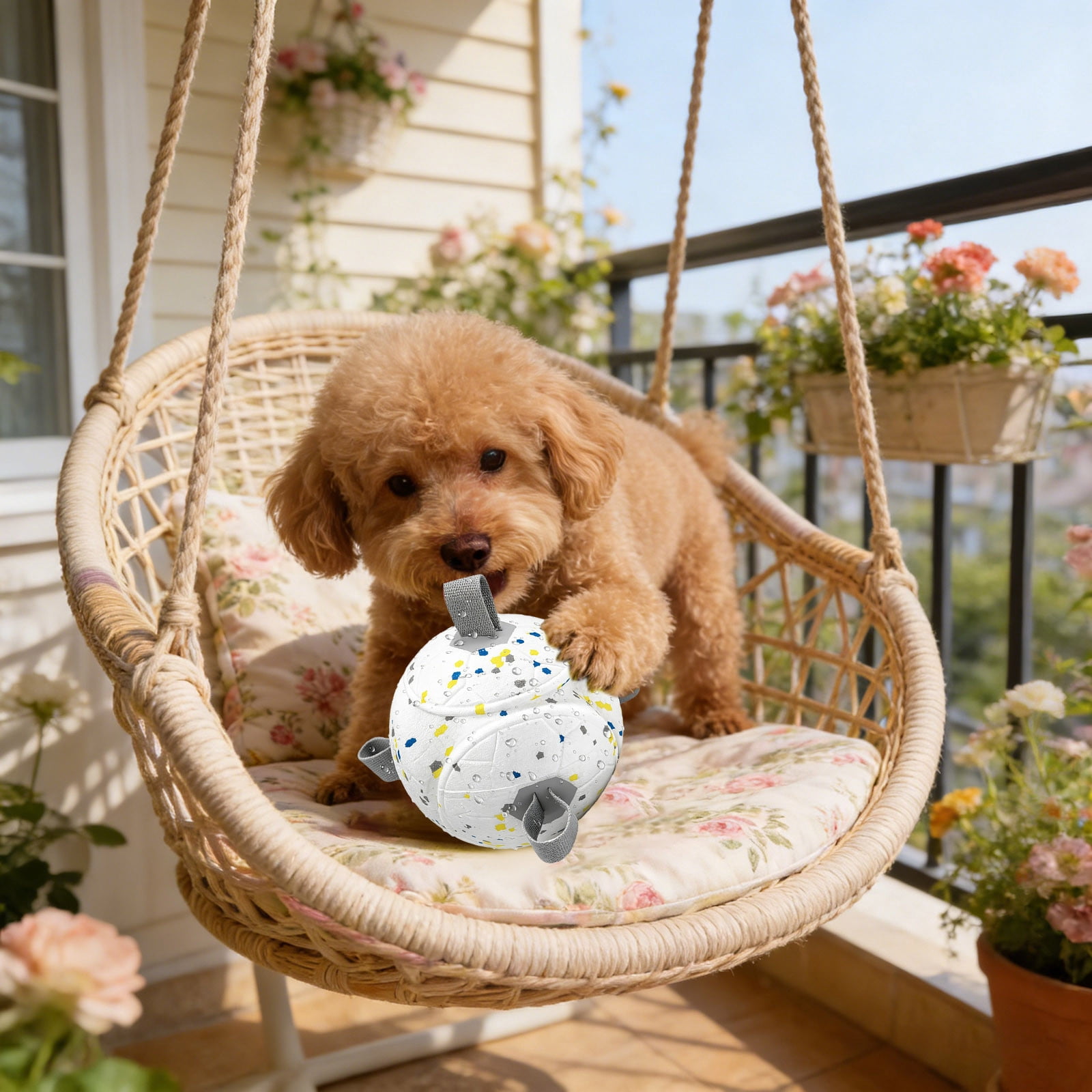Interactive Dog Ball With Rope Tug-of-war Puppy Toy For Aggressive Chewers Teething Indoor Outdoor Play Home Use