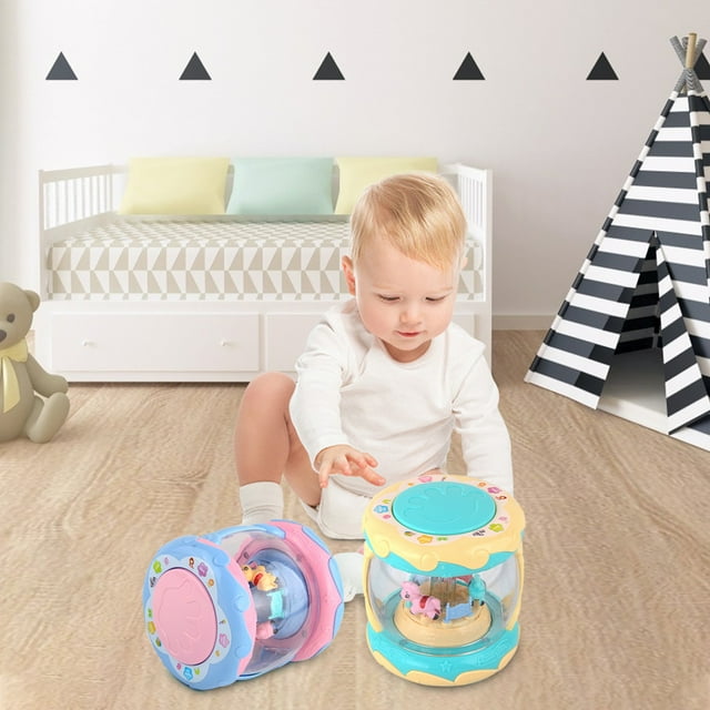 PVCS Infant Toy Carousel Hand Drum Light Music Early Education Children's Toy Gift for Kids