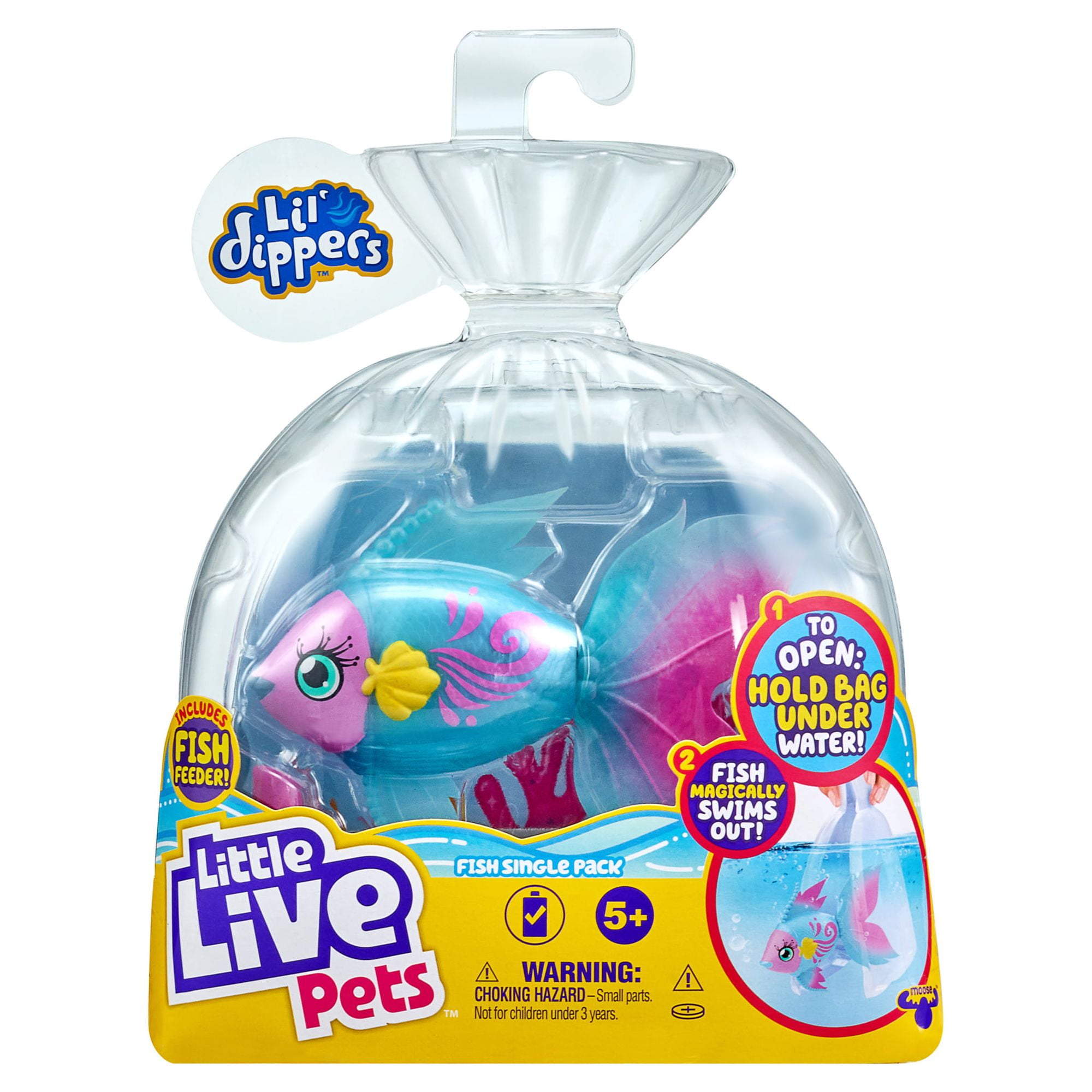 Little Live Pets - Lil' Dippers: Pearletta | Interactive Toy Fish,  Magically Comes Alive In Water, Feed and Swims Like A Real Fish, Toys for  Kids,