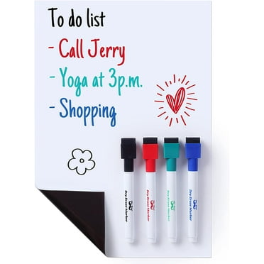 Mr. Pen- Magnetic Dry Erase Whiteboard, 12" x 8.3", Magnetic Dry Erase Board Sheet with 4 Dry Erase Markers