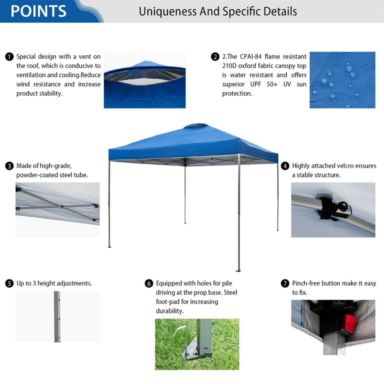 VISTA インスタントシェルター 10x10フィート 青 E-Z UP® Vista™ Canopy | E-Z UP®