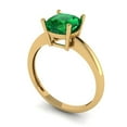 thumbnail image 2 of 2 ct Cushion Cut Simulated Emerald Solitaire Engagement Ring for Women in 18K Yellow Gold, 2 of 5