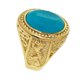 thumbnail image 5 of Anillo de acero inoxidable Zulema para hombre de patrón de dragón vintage de gema azul ovalada, 5 of 8