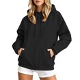 thumbnail image 2 of UOCUFY Oversized Hoodies for Women Fall Mock Neck Long Sleeve Casual Comfort Sweatshirts Winter y2k 2026 Cute Sweatshirt Black,Size M, 2 of 9
