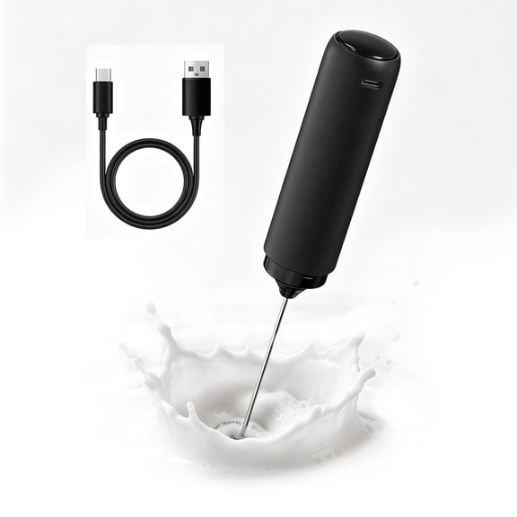 Rechargeable Milk Frother Hanheld,Dual Coil Whisk Head Coffee Frother