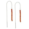 thumbnail image 2 of GemInspire 925 Sterling Silver Natural Carnelian Beads Threader Earring, Gemstone Earring For Women, Handmade Jewelry, Gift For Her (Carnelian), 2 of 9