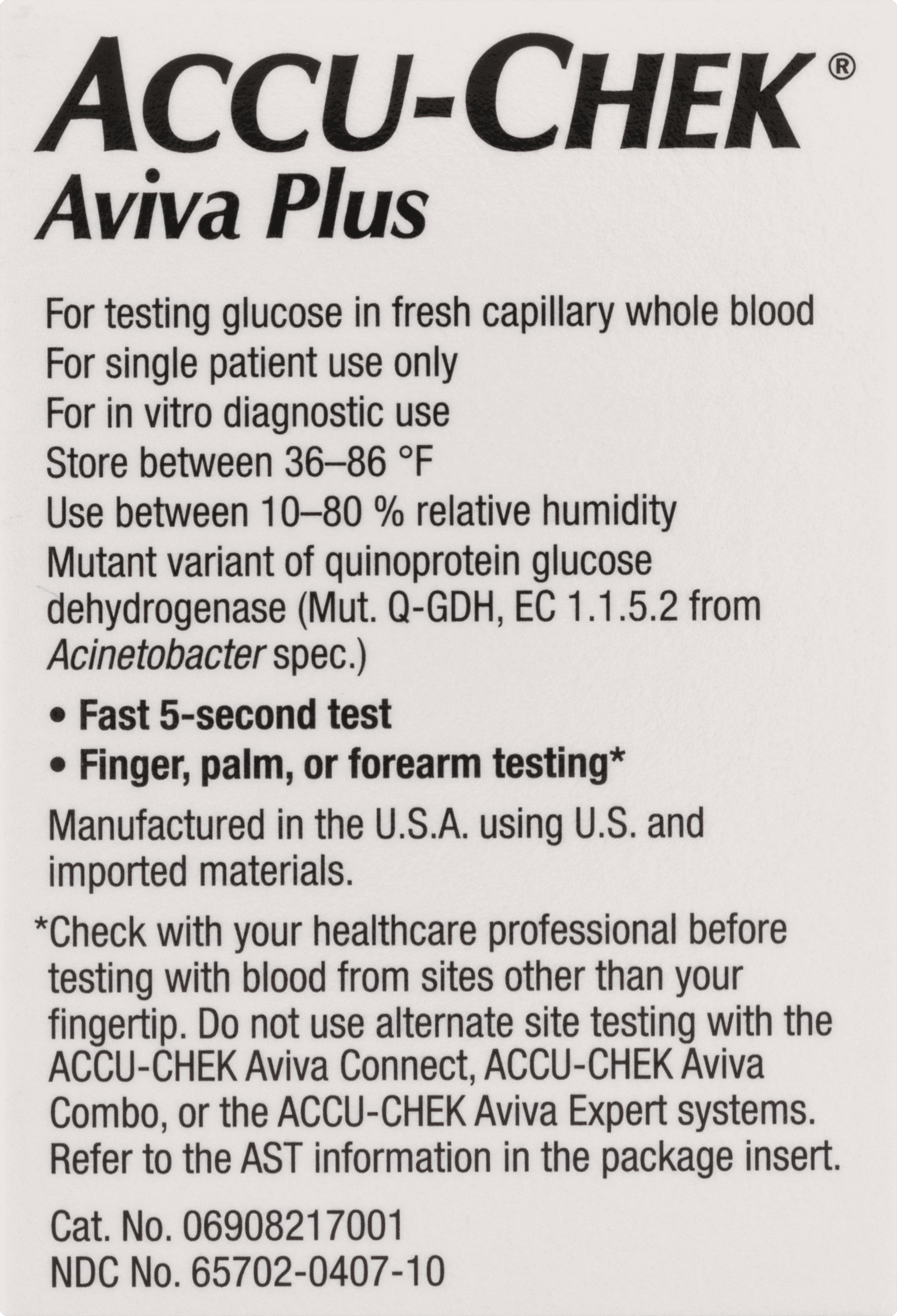 Accu-Chek Aviva Plus Blood Glucose Test Strips - 50 Test Strips per Box