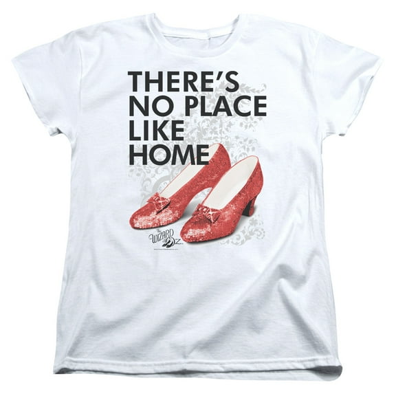Trevco Sportswear OZ100-WT-1 Wizard of Oz No Place Like Home Womens Short Sleeve T-Shirt, White - Small