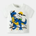 thumbnail image 2 of Toddler Kids Baby Boys Girls Cartoon Dinosaur Short Sleeve Crewneck T Shirts Tops Tee Clothes For Children, 2 of 7