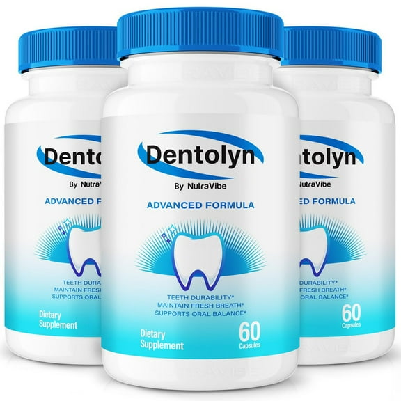 (3 Pack) Dentolyn – Original Dentolyn Formula for Fresh Breath, Teeth and Gum Support, and Oral Wellness | Clean, Easy-to-Swallow Pills for Daily Mouth Care (120 Capsules)