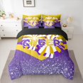 thumbnail image 2 of jejeloiu Cheerleading Cheerleader 7pcs Bedding Comforter Set,Cheer Lovers Queen Bedding Sets,Purple Yellow White Queen Sheet Sets For Teens,Luxury Bedroom Decor Reversible, 2 of 8