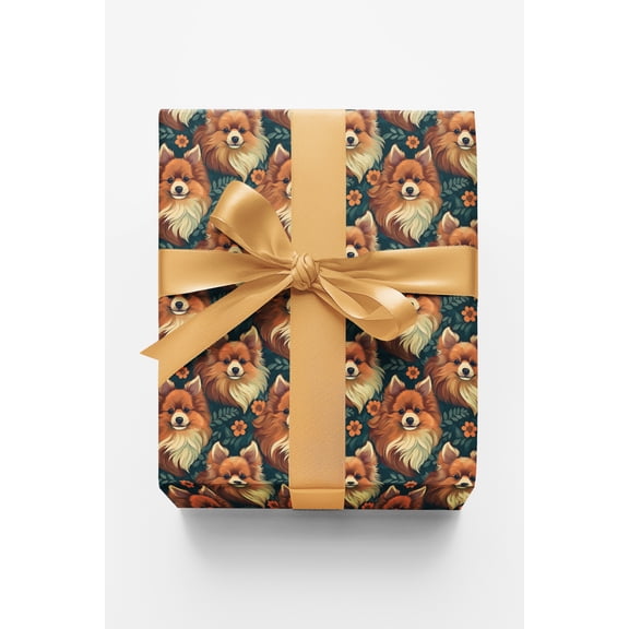 London Penny Premium Wrapping Paper - Pom-tastic Pomeranian Patterns