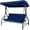 Blue, variant on LAZY BUDDY Outdoor Patio Swing Chair, 3 Person Porch Swing with Adjustable Canopy, Thickened Cushions for Outdoor Backyard, Garden, Poolside