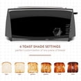 thumbnail image 3 of Elite Gourmet Grille-Pain à Fentes Longues 4 Tranches, Noir avec 6 Réglages de Toast, Décongélation, Réchauffage, Fonctions d'Annulation, Fentes Extra Larges, 3 of 5