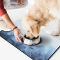 thumbnail image 2 of Dog Food Mat for Pet Dog Food Mat, Dog Mat for Food and Water, Pet Dog Cat Bowl Mat, No-Slip Absorbent Water Feeding Mat with Blue Abstract Marble,17inx30in, 2 of 7