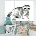 thumbnail image 2 of Designart ' Black and White Portrait Of Raccoon ' Farmhouse Canvas Wall Art Print, 2 of 3