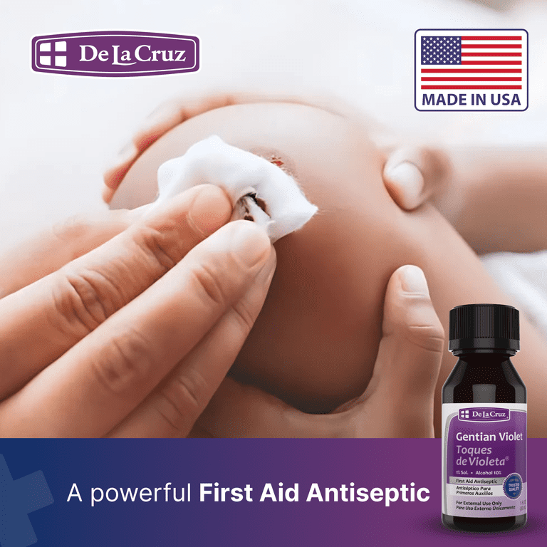 De La Cruz 1% Gentian Violet First Aid Antiseptic for cuts and
