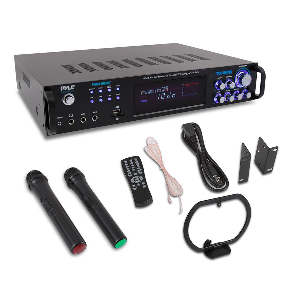 Pyle PWMA1003BT 1000 Watt Bluetooth Preamplifier System w/ Microphones (2 Pack) - image 3 of 7