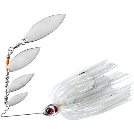 BOOYAH Super Shad Fishing Lure Spinnerbait Four Blade Chartreuse Pearl Shiner 3/8 oz