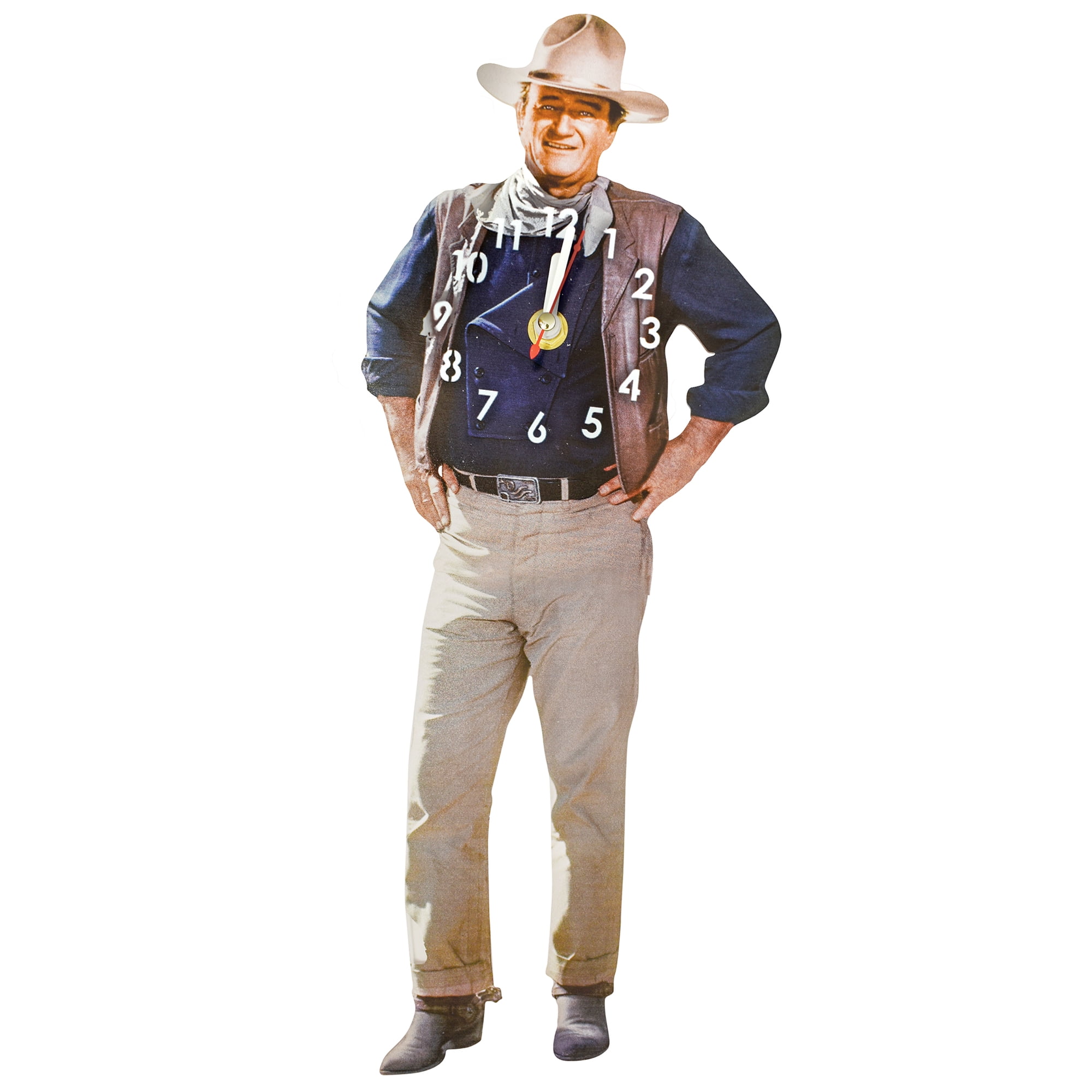 Collections Etc Collectible John Wayne Swinging Legs Wall Clock image