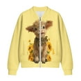 thumbnail image 4 of SCRAWLGOD Highland Cow Sunflower Print Yellow Womens Long Sleeve Crewneck Zip Up Sweatshirts Jackets Full Zip Up Lightweight Jacket Casual Loose Outwear Coat with Pockets, XXL, 4 of 7