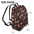 thumbnail image 2 of Xecao Plaid Snowflakes Festive Print Large Backpack Soft Leather for Women Travel with Compartment, Adjustable Convertible Strap, 2 of 4