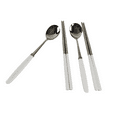 thumbnail image 2 of (Set of 2) Modern Style Premium Stainless Steel Spoon & Chopstick Set, Made in Korea (White), 2 of 7