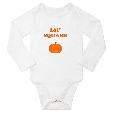 

Cute Baby Long Jumpsuit Lil Squash Vegetable Funny Infant Clothes (White 18-24 Months)