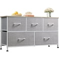 thumbnail image 1 of ZXNYH Dresser for Bedroom with 5 Drawers, Wide Chest of Drawers, Fabric Dresser, Storage Organizer Unit with Fabric Bins for Closet, Living Room, Hallway, Nursery, Dark Grey, 1 of 8