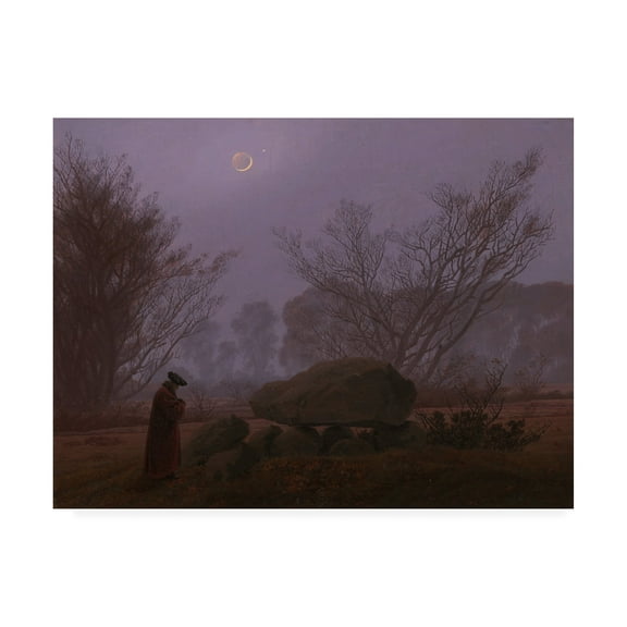 Caspar David Friedrich 'A walk at dusk' Canvas Art