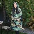 thumbnail image 2 of Catalonia Oversized Hoodie Blanket Sweatshirt, Super Soft Warm Comfortable Sherpa Giant Pullover with Large Front Pocket for Adults Men Women Teenagers Kids Wife Girlfriend, Green Camouflage, 2 of 6