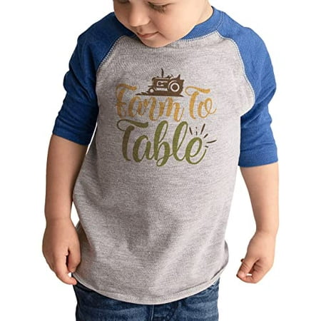 

7 ate 9 Apparel Kids Farm Life Shirts - Farm to Table Blue Shirt 3T