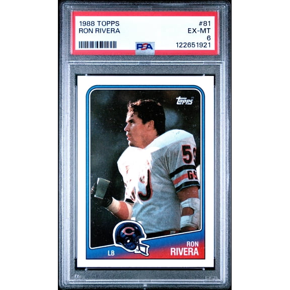 Graded 1988 Topps Ron Rivera #81 Rookie RC Football Card PSA 6 Excellent