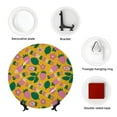 thumbnail image 4 of Wukai Strawberry Print Decorative Plate for Display,Bone China Decorative Plate, Ceramic Dinner Plate with Stand, Vertical Ceramic Plate-7in, 4 of 6