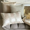 thumbnail image 4 of Ivory Decorative Lumbar Pillow Cover 12" x 20" | Modern Satin Oblong Cushion Cover Abstract | Pearl And Crystal Hand Embroidery Pillowcases for Bed, Couch & Sofa, Modern Home Décor - Pearl Enigma, 4 of 9