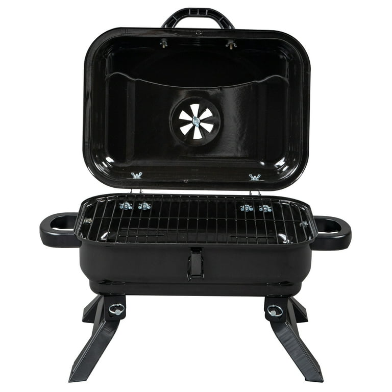 Portable Charcoal Grill BBQ and Smoker with Lid Folding Tabletop