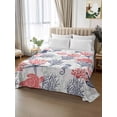 thumbnail image 3 of California King Size Flat Sheet Only, Blue Red Coastal Soft Brushed Microfiber Bed Sheets, Sea Turtle Nautical Coral Summer Beach Hotel Quality Breathable Bedding Top Sheet, Easy Care, 108"x98", 3 of 9