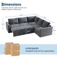 thumbnail image 4 of Canapé Modulaire en Chenille avec Lit Escamotable, 4 of 7