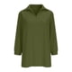 thumbnail image 5 of TaTaai 2026 Spring Women’s Lapel 3/4 Sleeve Tee Regular Blouse Casual Solid Color Fashion Top Linen Texture Polyester Daily Shirt Gift, 5 of 8