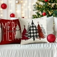 thumbnail image 3 of Christmas Pillow Covers 20x20 Set of 4 Red Christmas Decorations Xmas Tree Believe Ornaments Throw Pillow Covers Holly Jolly Winter Holiday Cushion Case for Sofa Couch, 3 of 8