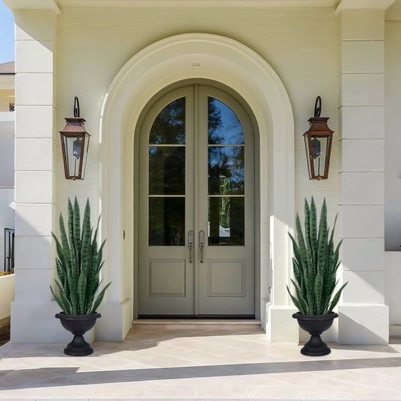 OLIVIVI Fake Snake Plant3FT Tall  Artificial Snake Plants Outdoor/Indoor  for Home Office Decor Fake Lifelike Potted Plant with Wood Branches 2 Pack