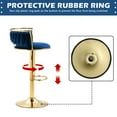 thumbnail image 3 of DREAMSIDEA Swivel Bar Stools Set of 2 Modern Velvet Upholstered High Back Adjustable Bar Chairs with Golden Footrest for Kitchen Counter Square Island, Navy Blue, 3 of 5