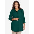 thumbnail image 2 of Woman Within Plus Size No Iron Three-Quarter Sleeve Peachskin Shirt, 2 of 5