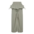 thumbnail image 4 of Haitryli Girls Ruffle High Elastic Waist Parachute Pants Side Tie Up Star Studs Summer Casual Wide Leg Trousers Khaki 13-14, 4 of 5