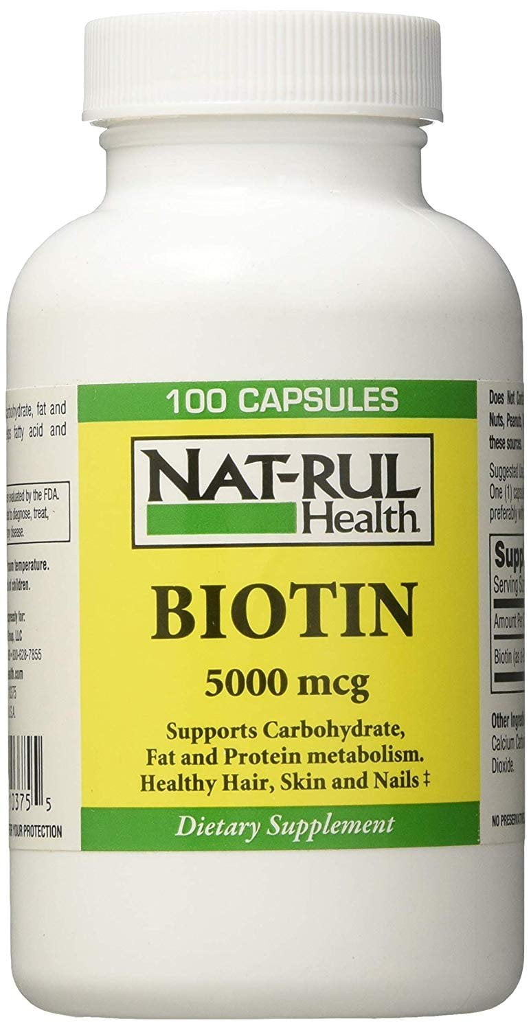 NAT-Rul Biotin 5000 mcg Capsules 100 ea