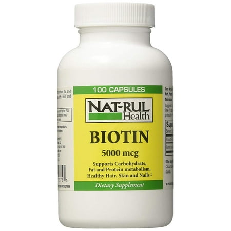 NAT-Rul Biotin 5000 mcg Capsules 100 ea