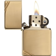 Zippo Vintage High Polish Brass Pocket Lighter with Slashes Pocket Lighter