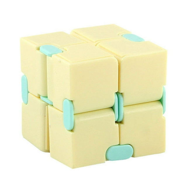 Magic Cube Toy Sensory Anxiety Relief Toy Pocket Magic Cube Magic Plastic Portable Pocket Cube for Children Adults, Yellow