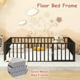 thumbnail image 7 of DreamBuck Queen Floor Bed Frame Metal Montessori Floor Bed with Rails and Door, Queen Size Bed Frame with Fence-Shaped Guardrails, Modern Queen Floor Beds for Boys, Girls, Easy Assembly, 7 of 7